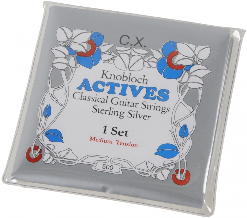 Knobloch Actives 500 C.X Sterling Silver Medium Tension classical guitar strings