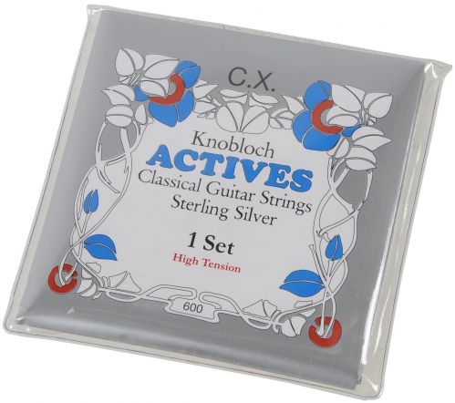 Knobloch Actives 600 C.X Sterling Silver High Tension classical guitar strings