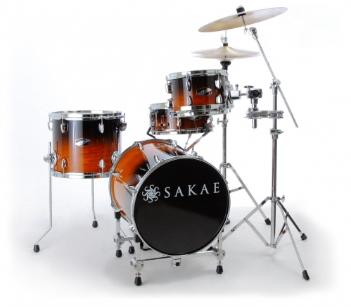 Sakae PAC-D Tabacco Fade drum kit with hardware