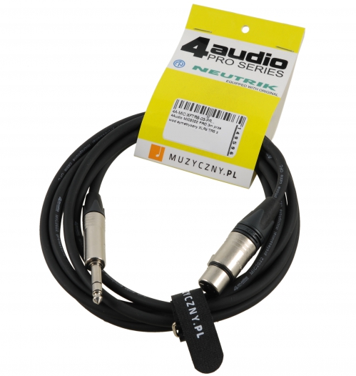 4Audio MIC2022 PRO 3m microphone cable symmetric XLR-F TRS with band,Neutrik