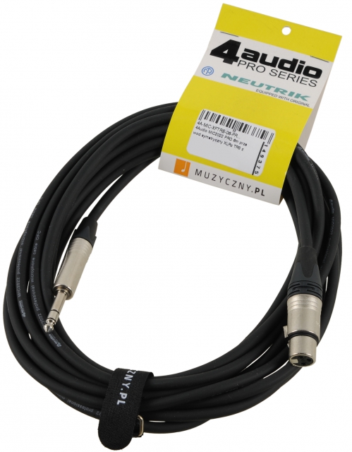 4Audio MIC2022 PRO 6m microphone cable symmetric XLR-F TRS with band,Neutrik