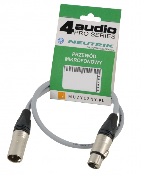 4Audio MIC2022 PRO Grey 0,5m microphone cable XLR-F XLR-M Neutrik