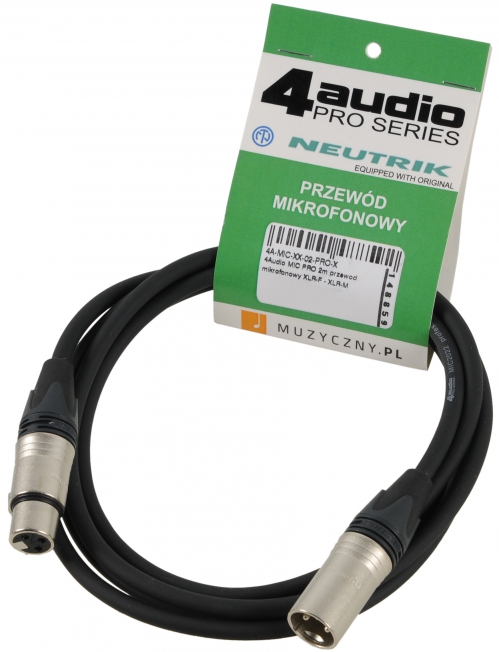 4Audio MIC2022 PRO 2m microphone cable XLR-F XLR-M Neutrik