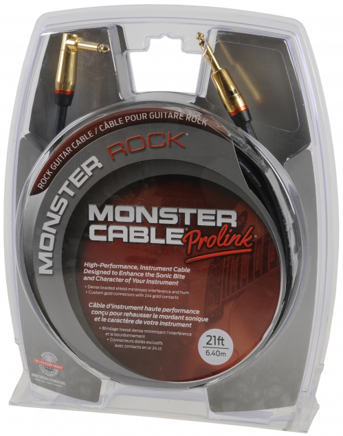 Monster Rock V2 21 guitar cable 6,40m J-Jk angled jack