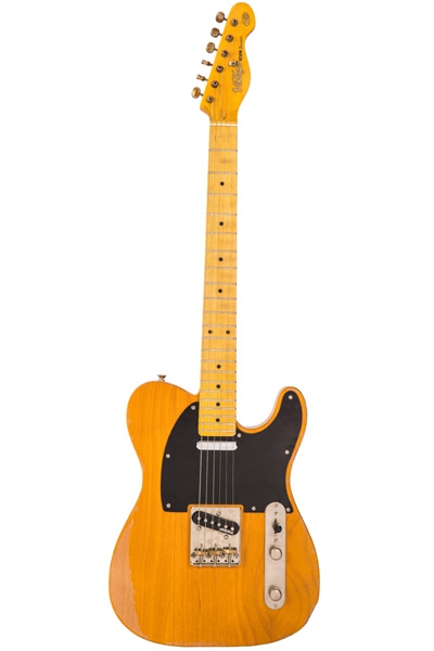 Vintage V52MRBS Icon electric guitar, Butterscotch Distressed