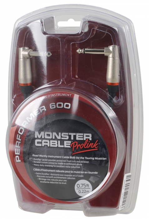 Monster P600 0.75DA instrumentak cabke 2x angled jack