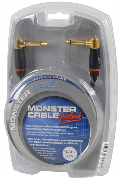 Monster Bass V2 0.75 DA instrumental cable 22cm angled jack