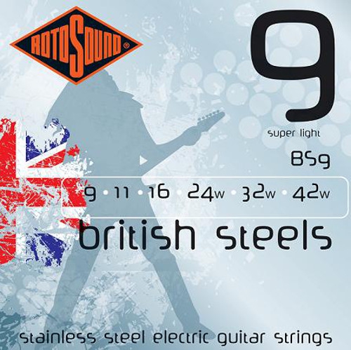 Rotosound BS9 British Steels 9-42 electric guitar strings