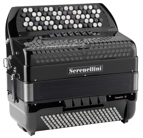 Serenellini 443 CR Cassotto (2+1) 44(77)/3/7 120/5(F/N-2)/3 button accordion with converter (black)