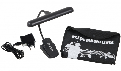 MLight FL-09A 9LEDs lampka diodowa orkiestrowa z pokrowcem (baterie/zasilacz)