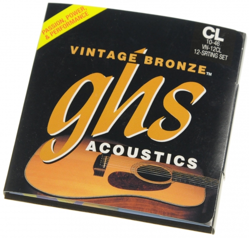 GHS Vintage Bronze 12CL Custom Light 12-Strings Acoustic Guitar Strings (10-46)