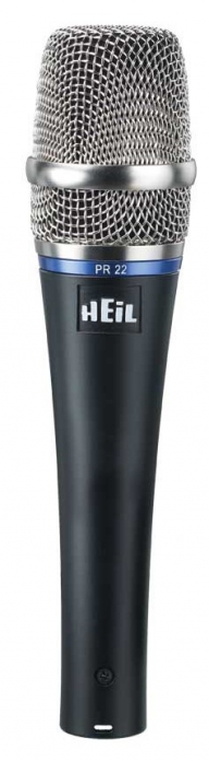 Heil Sound PR 22 dynamic microphone with three metal screens (black, silver, gold)