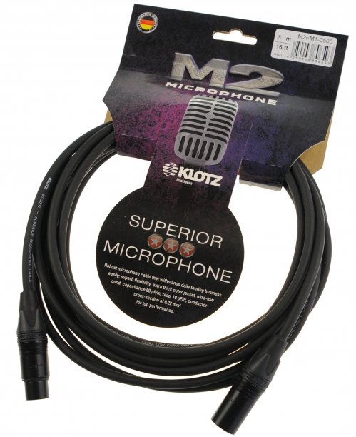 Klotz M2FM1 0500 XLR-F - XLR-M microphone cable