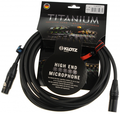 Klotz TI M0500 Titanium Star Quad microphone cable, 5m