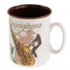 Zebra Music porcelain mug with saxophone motif, 300ml