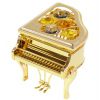 Zebra Music piano miniature, gold-plated, with Svarowski crystals