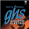 GHS White Bronze - Acoustic/Electric Guitar String Set, Alloy 52, Medium, .013-.056