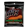 GHS Bright Bronze struny do gitary akustycznej, 80/20 Bronze, Light, .012-.054