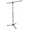 RockStand Microphone Stand - 157 cm, Solid Base Tri-pod with Boom and Cable Clips, Black