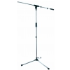 RockStand Microphone Stand - 150 cm, Standard Tri-pod with Boom and Cable Clips, Nickel