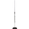 RockStand Microphone Stand - 155 cm, Solid Cast-iron Base, no Boom, with Cable Clips, Nickel