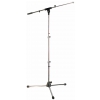 RockStand Microphone Stand,  125 cm, Solid Tri-Pod with Telescopic Boom and Cable Clips, Nickel