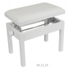 MStar Sonata piano bench, color: white matt, white padding