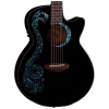Luna Fauna Dragon Black electric/acoustic guitar