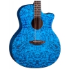 Luna Gypsy Exotic Quilted Ash Trans Blue acoustic guitar