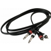 RockCable Patch Cable - 2 x RCA to 2 x TS (6.3 mm / 1/4) - 1.8 m / 5.9 ft.