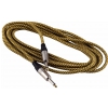 RockCable kabel instrumentalny - straight TS (6.3 mm / 1/4), braided cloth mantle, gold - 6 m / 19.7 ft.