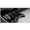 RockBass Corvette Basic 4-String, Nirvana Black Transparent Satin, Fretless bass guitar