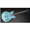 RockBass Star Bass 4-String, Solid Daphne Blue High Polish, Fretted - Medium Scale bass guitar