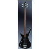 RockBass Corvette Basic 4-String, Black Solid High Polish, Active, Fretted, Lefthand, Medium Scale bass guitar