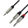 Adam Hall Cables K4 YWPP 0090 Audio Cable REAN 3,5 mm Jack stereo to 2 x 6.3 mm Jack mono 0.9 m