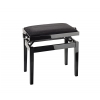 K&M 13901-100-21 Piano Bench, bench black glossy finish, seat black velvet