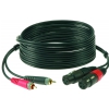 Klotz AT-CF0200 pro twin cable with straight RCA and XLR female plugs, 2m