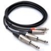 Hosa HPR-003X2 kabel PRO 2 x TS 6.35mm - 2 x RCA, 1m