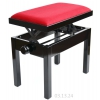 MStar Sonata piano bench, color: black gloss, red padding