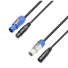 Adam Hall Cables 8101 PSDT 0300 Power & DMX Cable PowerCon In & XLR female to PowerCon Out & XLR male 3 m