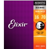 Elixir 11308 Nanoweb 80/20 Bronze 8-String Baritone Acoustic Guitar Strings