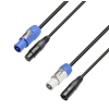 Adam Hall Cables 8101 PSDT 0500 Power & DMX Cable PowerCon In & XLR female to PowerCon Out & XLR male 5 m 