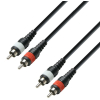  Adam Hall Cables K3 TCC 0100 M Audio Cable Moulded 2 x RCA Male to 2 x RCA Male, 1 m 