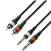  Adam Hall Cables K3 TPC 0300 M Audio Cable 2 x RCA Male to 2 x 6.3 mm Jack Mono, 3 m 
