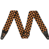 Fender Weighless Checker Strap, Orange/Black guitar strap