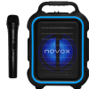Novox Mobilite Blue portable audio system 60W with handheld wireless microphone, MP3/USB/Bluetooth and LED 