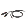 Proel Die Hard DHG595LU3 audio cable mini TRS / 2x XLRm 3m