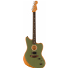 Fender Acoustasonic Player Jazzmaster RW Antique Olive electric-acoustic guitar