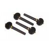 AN Violin Pegs, Tailpce, Endbutton Set 4/4 a la Hill heart ebony, gold fret