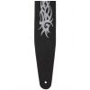 Liszko Embroidery 07 guitar strap natural leather, white pattern